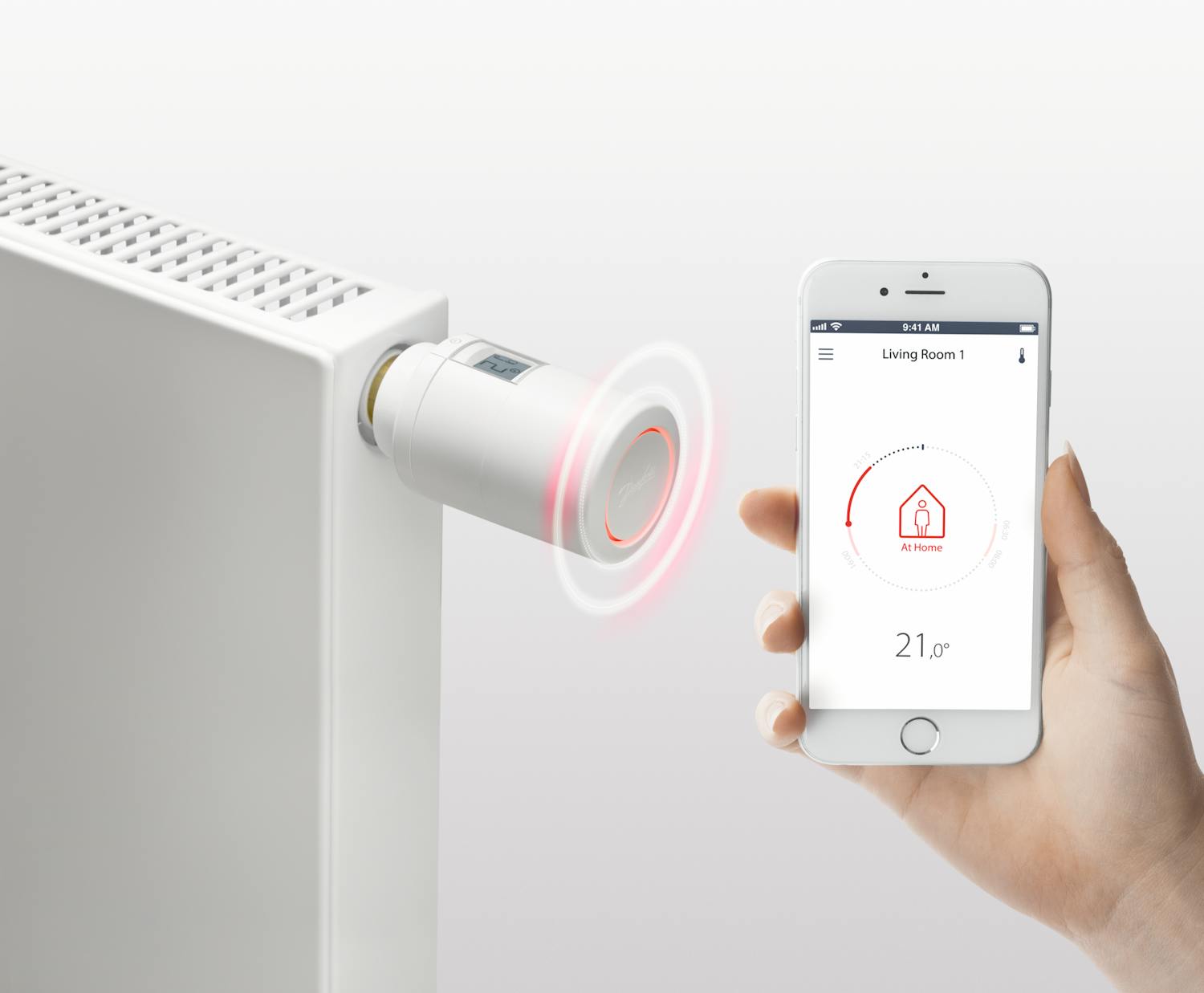 Danfoss Eco termostat og app til iPhone.